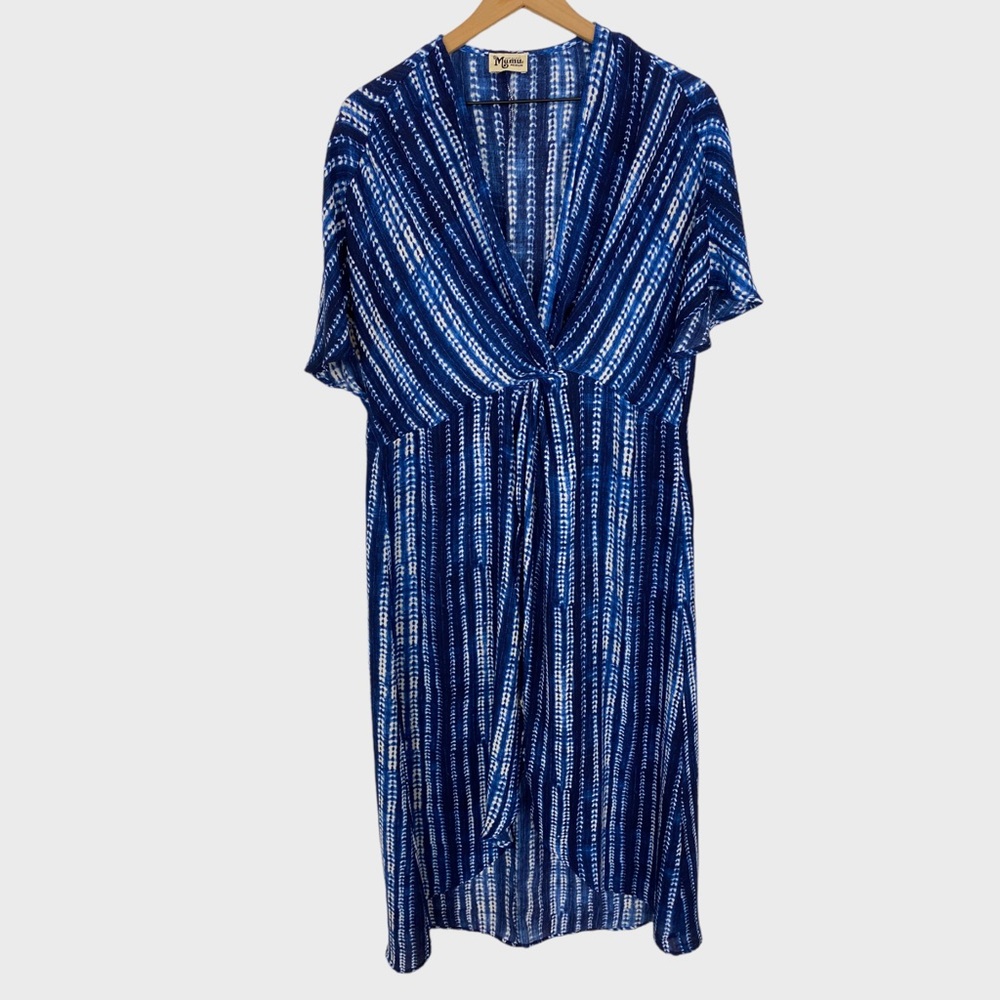 Show Me Your Mumu Indigo Twist Front Midi Dress Medium